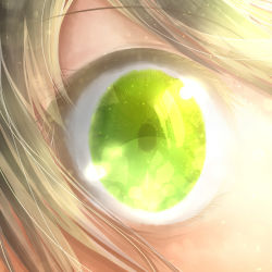 Rule 34 | androgynous, bad id, bad pixiv id, close-up, eye focus, eye reflection, eyelashes, gender request, glowing, glowing eyes, green eyes, light brown hair, light particles, looking at viewer, meiya (dia douya), original, reflection, solo