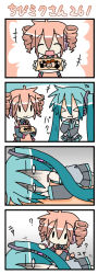 Rule 34 | &gt; &lt;, 2girls, 4koma, :3, :t, > <, ?, ^ ^, apron, bad food, checkerboard cookie, chibi, chibi miku, closed eyes, comic, cookie, crossover, drill hair, eating, closed eyes, food, hatsune miku, kasane teto, long image, minami (colorful palette), multiple girls, o o, smile, smiley face, tall image, translated, trembling, twin drills, twintails, utau, vocaloid, x3