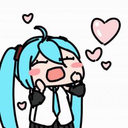 Rule 34 | 1girl, ahoge, animated, animated gif, closed eyes, hatsune miku, heart, lowres, open mouth, seseren, vocaloid