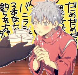 Rule 34 | + +, 1boy, blue eyes, blue hair, blush, closed mouth, commentary request, cup, disposable cup, drinking straw, drooling, from side, hair between eyes, holding, holding cup, kuroko no basuke, kuroko tetsuya, long sleeves, male focus, mashima shima, motion lines, out of frame, outline, red shirt, saliva, shirt, short hair, solo focus, sparkle, sparkling eyes, translation request, trembling, twitter username, upper body, white outline