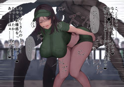 Rule 34 | 1girl, :d, absurdres, bent over, bestiality, blush, breasts, brown eyes, brown hair, bug, clothed sex, green shirt, green shorts, heart, highres, large breasts, long hair, microphone, midriff, multiple others, navel, one eye closed, open mouth, original, public indecency, ryu64, ryu insect, sex, sex from behind, shirt, shorts, smile, speech bubble, speed lines, spider, standing, standing sex, translation request, zoo