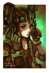 Rule 34 | 1girl, artist request, blue eyes, brown hair, doctaword, dual wielding, fallout (series), fallout 4, gloves, gun, highres, holding, long hair, looking at viewer, nintendo, pointy ears, princess zelda, solo, the legend of zelda, the legend of zelda: twilight princess, tiara, trigger discipline, vault boy, weapon