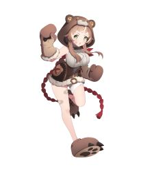 Rule 34 | + +, 1girl, :o, absurdres, animal costume, animal hood, animal shoes, artist request, bandages, bandaid, bear costume, bear hood, blush, breasts, brown gloves, brown hair, clenched hands, dora (eversoul), eversoul, full body, game cg, gloves, green eyes, highres, hood, large breasts, leg up, miniskirt, multicolored hair, official art, skirt, sleeveless, sleeveless turtleneck, solo, sparkle, streaked hair, sweater, tachi-e, transparent background, turtleneck, turtleneck sweater