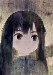 Rule 34 | 1girl, abstract background, black eyes, black hair, blush, commentary request, expressionless, highres, looking to the side, original, sketch, solo, uchida akira (taaiseee1121), upper body