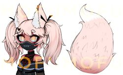 Rule 34 | + +, 1girl, animal ear fluff, animal ears, bare shoulders, belt collar, collar, commentary, dark-skinned female, dark skin, detached tail, ear piercing, ehrrr, english commentary, fox ears, fox girl, fox tail, hair ornament, hair ribbon, hairclip, long hair, looking at viewer, mask, mouth mask, orange eyes, piercing, pink hair, ribbon, simple background, solo, tail, twintails, upper body, white background, x hair ornament