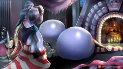 Rule 34 | 1girl, ass, chanleefat, highres, huge ass, shiny skin, skullgirls, solo, squigly (skullgirls), zombie