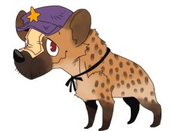 Rule 34 | animalization, hat, hyena, miyako yoshika, no humans, onikobe rin, purple hat, touhou, white background