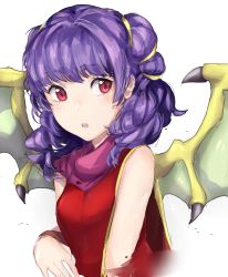 Rule 34 | 1girl, blush, cape, dragon girl, dragon wings, fire emblem, fire emblem: the sacred stones, fire emblem heroes, highres, jackii, long hair, multi-tied hair, myrrh (fire emblem), nintendo, open mouth, purple hair, red eyes, short hair, solo, twintails, wings