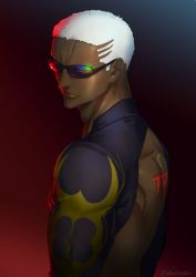 Rule 34 | 1boy, archer (fate), bad id, bad twitter id, daimon560, dark skin, dark-skinned male, emiya alter, fate/grand order, fate (series), looking at viewer, male focus, short hair, simple background, smile, solo, white hair