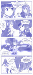 Rule 34 | &gt;:d, 10s, 4koma, :d, ^^^, absurdres, belt, blue theme, blush, book, boots, bow, braid, breasts, cape, choker, clenched hands, closed mouth, comic, commentary, dress, english text, fingerless gloves, gloves, hair between eyes, hair bow, hair over shoulder, hat, highres, holding, holding clothes, holding hat, knee boots, kono subarashii sekai ni shukufuku wo!, large breasts, long sleeves, looking at another, low twintails, megumin, monochrome, necktie, open book, open mouth, outstretched arm, pleated skirt, pointing, puffy long sleeves, puffy sleeves, short hair with long locks, sketch, skirt, smile, speech bubble, sweatdrop, thighhighs, twintails, unworn hat, unworn headwear, v-shaped eyebrows, viperxtr, wavy mouth, witch, witch hat, yunyun (konosuba)