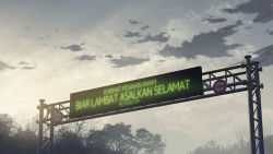 Rule 34 | cloud, copyright name, evening, led signboard, malay text, mclelun, no humans, outdoors, plant, road sign, scenery, sign, sunlight, tree, warning sign