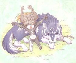 Rule 34 | helmet, link, wolf link, midna, nintendo, pointy ears, riolabo, sleeping, stretching, the legend of zelda, the legend of zelda: twilight princess, wolf