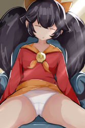 Rule 34 | 1girl, :o, accidental exposure, arms at sides, artist request, ashley (warioware), big hair, black hair, cameltoe, cleft of venus, closed eyes, clothes lift, dress, dress lift, facing viewer, female focus, hairband, highres, kitami tsuzuka, long hair, long sleeves, neckwear request, nintendo, no nose, on chair, open mouth, orange hairband, orange neckwear, panties, pantyshot, parted lips, red dress, sidelocks, sitting, skull, sleeping, solo, spread legs, sunlight, twintails, underwear, very long hair, warioware, white panties, witch
