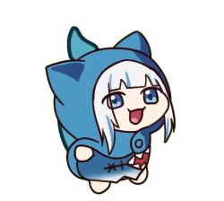 Rule 34 | 1girl, animal ears, animated, blue eyes, blue hair, blue hoodie, cat ears, chibi, dancing, fins, fish tail, gawr gura, happy, hololive, hololive english, hood, hoodie, multicolored hair, open mouth, shark tail, simple background, smile, solo, spinning, standing, tagme, tail, tsp, two-tone hair, video, virtual youtuber, white background