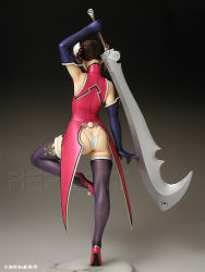 Rule 34 | ass, black thighhighs, china dress, chinese clothes, dao (weapon), dress, elbow gloves, figure, gloves, non-non, panties, photo (medium), striped clothes, striped panties, sword, thighhighs, thong, underwear, weapon, white panties, wild flower, yamashita shun&#039;ya
