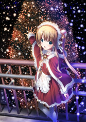 Rule 34 | 1girl, android, bad id, bad pixiv id, blonde hair, blue eyes, christmas, christmas tree, colorful, female focus, highres, lights, long hair, maid, outdoors, solo, suzume inui, twintails