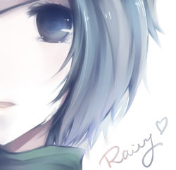 Rule 34 | 1girl, bad id, bad pixiv id, blue eyes, chrome dokuro, close-up, female focus, heart, katekyo hitman reborn!, looking at viewer, open mouth, raicy, short hair, simple background, solo, tears, white background