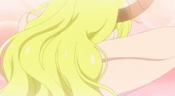 Rule 34 | 1girl, animated, animated gif, breasts, cleavage, huge breasts, kobayashi-san chi no maidragon, large breasts, long hair, lucoa (maidragon), multicolored hair, nail polish
