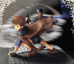 Rule 34 | 1boy, boots, brown eyes, brown hair, child, male focus, shorts, solo, tagme, to1989
