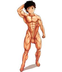 Rule 34 | 1boy, abs, completely nude, erection, huge penis, lostanemone, muscular, muscular male, nude, pectorals, penis, shaved body, testicles