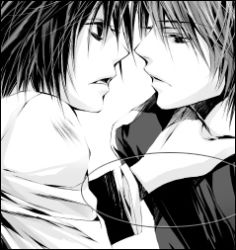 Rule 34 | 00s, death note, l (death note), lowres, monochrome, open mouth, yagami light