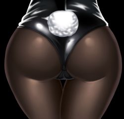 Rule 34 | 1girl, aoi souji, ass, ass focus, black background, bodysuit, brown pantyhose, cameltoe, from behind, leotard, original, pantyhose, playboy bunny, rabbit tail, simple background, solo, tail, thigh gap