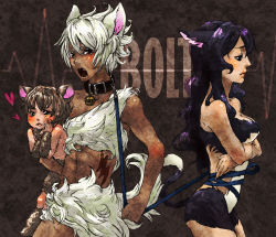 Rule 34 | 1girl, animal ears, anna kotori, bad id, bad pixiv id, bolt (character), bolt (disney), breasts, cat tail, collar, disney, dog tail, heart, leash, mittens (bolt), navel, open mouth, personification, rhino (bolt), tail, tattoo