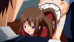 Rule 34 | 00s, 1girl, 2boys, age difference, akizuki marina, animated, animated gif, ass, ass grab, bent over, blush, brown hair, censored, doggystyle, indoors, inseki, long hair, multiple boys, oni chichi, open mouth, panties, panties around leg, panty pull, poro, purple eyes, school uniform, sex, sex from behind, skirt, top-down bottom-up, underwear, vaginal, watching
