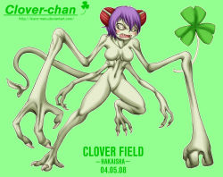 Rule 34 | 00s, 2008, angry, breasts, claws, clover (character), cloverfield, deviantart, extra arms, green theme, ikuramaru, md5 mismatch, monster, monster girl, no humans, no nipples, nude, purple hair, resolution mismatch, sharp teeth, short hair, source smaller, tail, teeth, what
