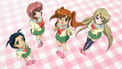 Rule 34 | 4girls, amahara kiyono, chu-bra!!, glasses, hayama nayu, jinguuji yako, multiple girls, school uniform, shiraishi haruka, smile
