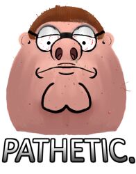 Rule 34 | bloodshot eyes, brown hair, deadpan, family guy, glasses, looking at viewer, male focus, meme, peter griffin, snot, vaporblook, warts
