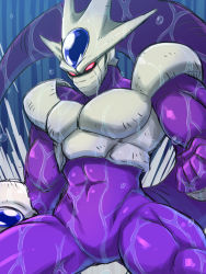 Rule 34 | 1boy, armor, clenched hands, cooler (dragon ball), dragon ball, dragonball z, highres, konboi-eg, monster, red eyes, solo, standing, tail, wet