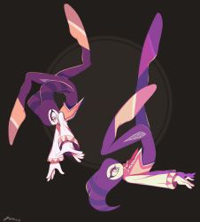 Rule 34 | absurdres, androgynous, ballet, bodysuit, closed mouth, dark background, dynamic pose, flying, gloves, handstand, hat, highres, jessica mcginnis, jester, jester cap, long sleeves, nights (character), nights into dreams, sega, simple background, vest, white gloves