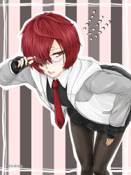 Rule 34 | 1boy, alternate costume, fate/grand order, fate (series), fuuma kotarou (fate), glasses, highres, red hair, short hair, trap