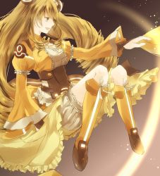 Rule 34 | 1girl, bad id, bad pixiv id, blonde hair, dress, drill hair, frills, long hair, or i, solo, twin drills, twintails, vividred operation, vividyellow, yellow eyes