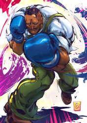 Rule 34 | 1boy, bow, bowtie, boxing, boxing gloves, dark skin, dark-skinned male, dress shirt, dudley, facial hair, fighting stance, male focus, manos lagouvardos, motion blur, muscular, mustache, shirt, solo, street fighter, street fighter iii (series), suspenders