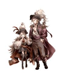 Rule 34 | 1boy, 1girl, blonde hair, cape, dress, eyepatch, feathers, feh (fire emblem heroes), fire emblem, fire emblem fates, fire emblem heroes, grey hair, hat, highres, hoimiii, long hair, long sleeves, nintendo, official alternate costume, orb, pirate costume, pirate hat, puffy sleeves, short hair, simple background, veronica (fire emblem), white background, xander (fire emblem), xander (pirate) (fire emblem)