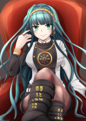 Rule 34 | 1girl, aqua eyes, belt, blue hair, boots, bracelet, breasts, cleopatra (fate), earrings, fate/grand order, fate (series), hairband, jewelry, mole, necklace, pantyhose, short shorts, shorts, smile, very long hair
