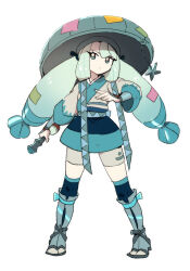 Rule 34 | 1girl, creatures (company), dede (qwea 00000), flute, game freak, green hat, hat, hatsune miku, holding, holding flute, holding instrument, instrument, nintendo, pokemon, project voltage, solo, steel miku (project voltage), twintails, vocaloid