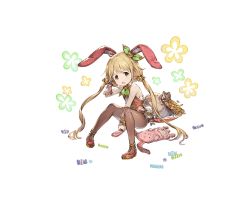 Rule 34 | 10s, 1girl, animal ears, blonde hair, brown eyes, rabbit, rabbit ears, coin, dice, dice hair ornament, fake animal ears, full body, futaba anzu, granblue fantasy, hair ornament, hair ribbon, idolmaster, idolmaster cinderella girls, long hair, low twintails, minaba hideo, official art, open mouth, pantyhose, playboy bunny, ribbon, solo, transparent background, twintails