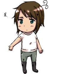 Rule 34 | 00s, 1boy, axis powers hetalia, blue eyes, blush, boots, brown hair, chibi, greece (hetalia), male focus, simple background, solo, white background