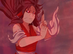 Rule 34 | 1girl, arms up, aura, black sclera, breasts, brown hair, closed mouth, colored sclera, cracked skin, crossover, detached sleeves, determined, edo tensei, female focus, floating clothes, floating hair, hair tubes, hands up, japanese clothes, kimono, kuji-in, kyoukyan, long hair, looking ahead, m.u.g.e.n, mangekyou sharingan, miko, multicolored eyes, naruto, naruto (series), original, own hands together, parody, red eyes, sash, sendai hakurei no miko, serious, sharingan, solo, standing, susanoo (naruto), symbol-shaped pupils, torn clothes, touhou, undead, white eyes, wide sleeves, yin yang