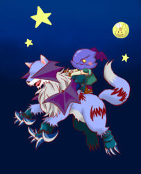 Rule 34 | 2others, digimon, digimon (creature), mask, multiple others, sangloupmon, tail, wings, wolf