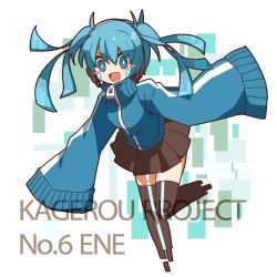 Rule 34 | 1girl, blue eyes, blue hair, dadadanoda, ene (kagerou project), headphones, kagerou project, long hair, oversized clothes, sleeves past wrists, solo, twintails