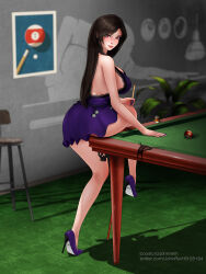 Rule 34 | 1girl, ass, ball, billiard ball, breasts, final fantasy, final fantasy vii, highres, large breasts, long hair, solo, tifa lockhart