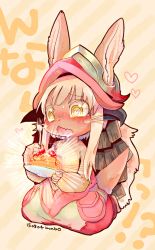 Rule 34 | 10s, 1girl, animal ears, animal hands, food, furry, made in abyss, nanachi (made in abyss), pancake