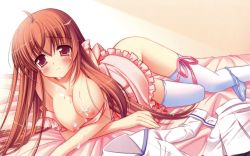 Rule 34 | apron, breasts, cum, ichinose yuuka, inugahora an, naked apron, tsunagaru bangle