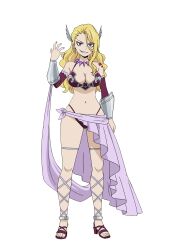 Rule 34 | 1girl, bikini, blonde hair, blue eyes, breasts, cleavage, earrings, fairy tail, jewelry, kiria (fairy tail), large breasts, long hair, navel, official art, revealing clothes, smile, solo, swimsuit
