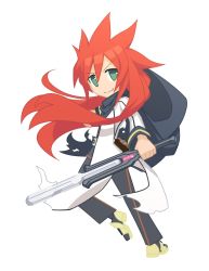Rule 34 | 1boy, belt, cape, green eyes, long hair, luke fon fabre, pants, red hair, shoes, smile, sword, tales of (series), tales of the abyss, weapon