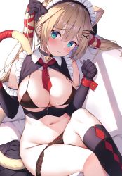 Rule 34 | 1girl, akai haato, animal ear fluff, animal ears, aqua eyes, bare shoulders, bell, bikini, black bikini, black bra, black panties, black ribbon, black thighhighs, blonde hair, blush, bow, bow panties, bra, breasts, cat ears, cat girl, cat tail, cleavage, ear piercing, hair ornament, hair ribbon, highres, hololive, kneehighs, large breasts, long hair, looking at viewer, maid headdress, navel, neck bell, panties, piercing, ribbon, single thighhigh, skindentation, socks, solo, stomach, sweat, swimsuit, sy4, tail, tears, thighhighs, twintails, underwear, virtual youtuber